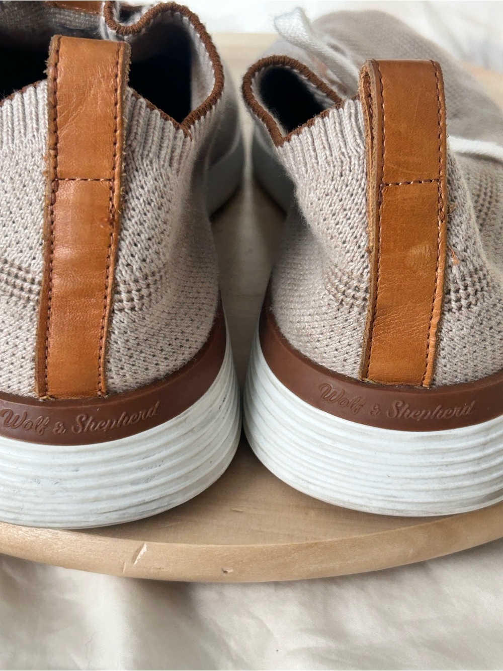 Wolf & Shepherd Men’s SupremeKnit™ Trainer Sneakers Mocha and White US 10 - Picture 5 of 8